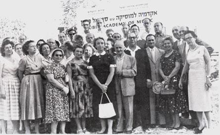Cornerstone ceremony for the Rubin Academy in Smolenskin St., 1958